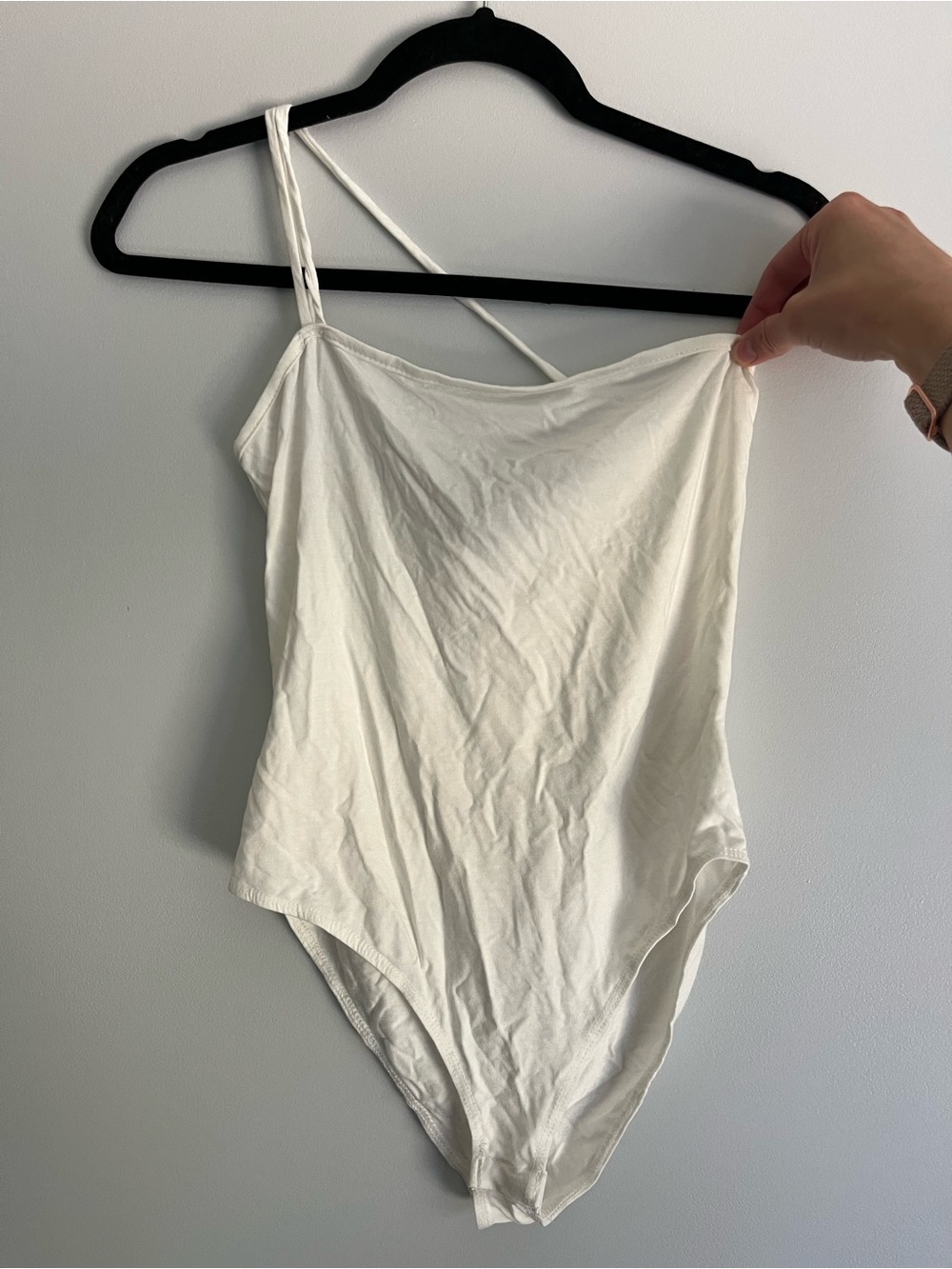Forever 21 White Bandeau Bodysuit with Thin Straps